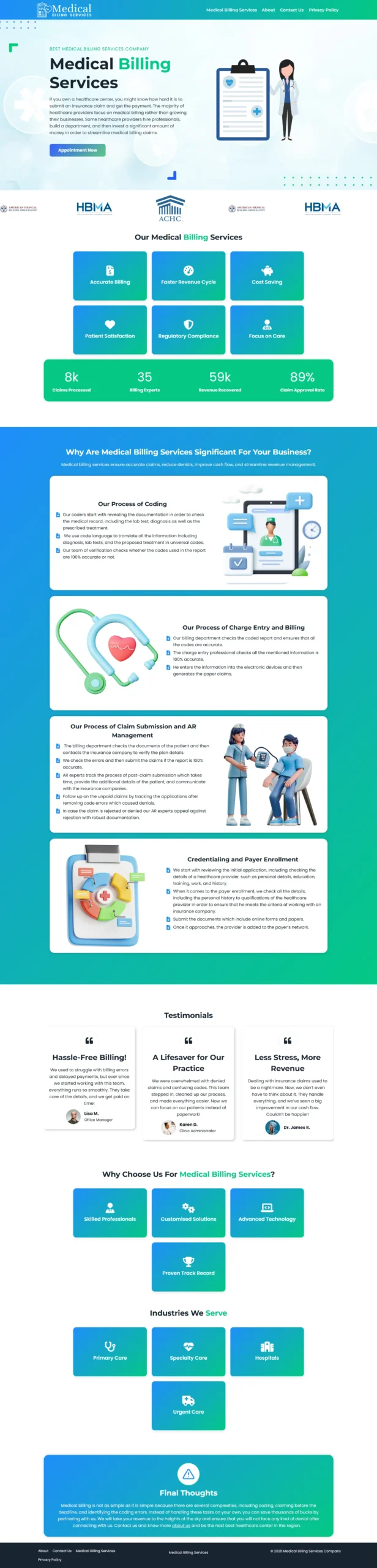 Medical Billing Services Website Design