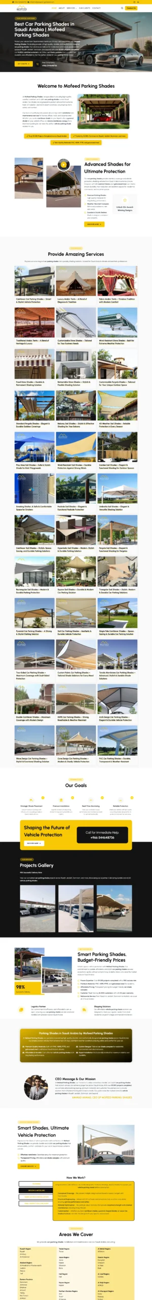 Car Parking Shade Website Design