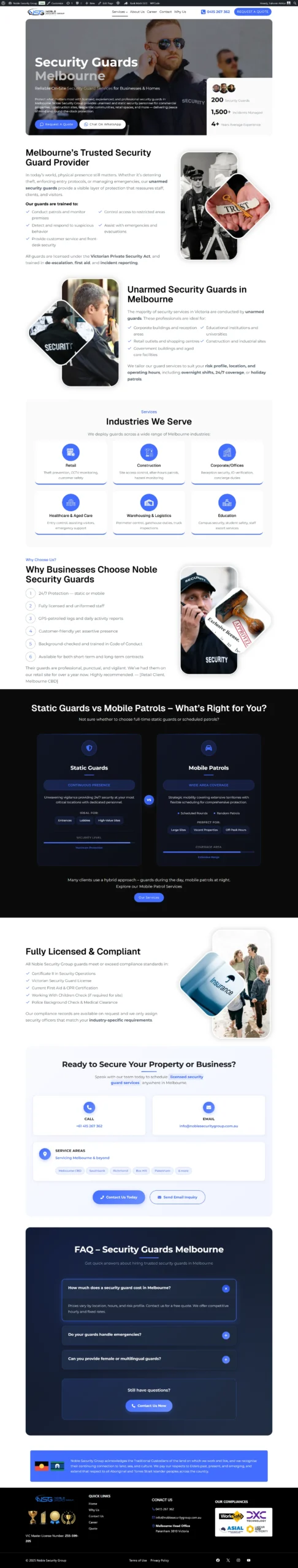 Noble Security Group Website Design