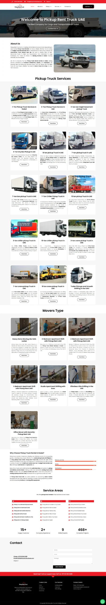Pickup Rental Services Website Design